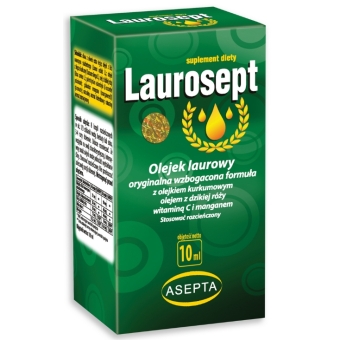 Laurosept wzbogacony (olej z dzikiej róży, witamina C i mangan) płyn 10ml Asepta cena 39,00zł