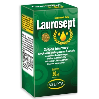 Laurosept wzbogacony (olej z dzikiej róży, witamina C i mangan) płyn 30ml Asepta cena 59,00zł
