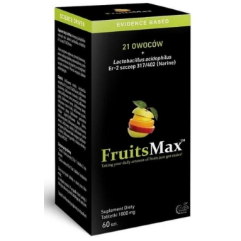 FruitsMax 1000mg 60tabletek do ssania Vitaway LLC cena 79,00zł