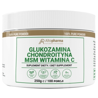 Glukozamina Complex wegańska chondroityna z alg MSM witamina C proszek 250g Wish Pharmaceutical cena 79,00zł